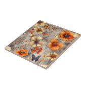 Vintage Butterfly Wildflower (12) タイル (側面)