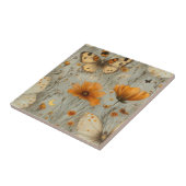 Vintage Butterfly Wildflower (1) タイル (側面)