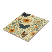 Vintage Butterfly Wildflower (5) タイル (側面)