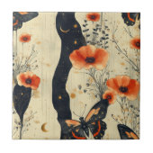 Vintage Butterfly Wildflower (6) タイル (正面)