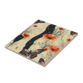 Vintage Butterfly Wildflower (6) タイル (側面)