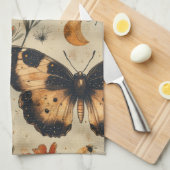Vintage Butterfly Wildflower (7) キッチンタオル (四つ折り)
