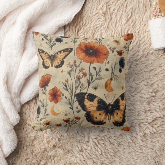 Vintage Butterfly Wildflower (7) クッション (ブランケット)