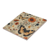 Vintage Butterfly Wildflower (7) タイル (側面)