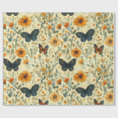 Vintage Butterfly Wildflower (7) ラッピングペーパー (フラット)