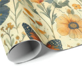 Vintage Butterfly Wildflower (7) ラッピングペーパー (ロールコーナー)