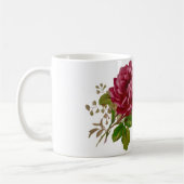 Vintage Cabbage Rose Elegance  コーヒーマグカップ (左)