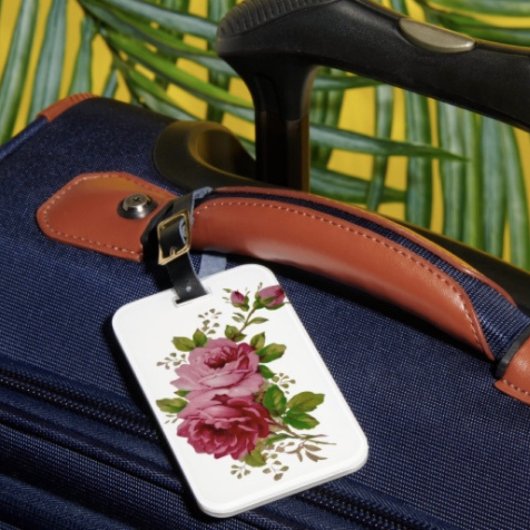 Vintage Cabbage Rose Elegance Luggage Tag ラゲッジタグ