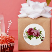 Vintage Cabbage Rose Elegance Sticker ラウンドシール