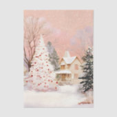Vintage Cabin & Snowy Tree Decoupage 薄葉紙 (正面)