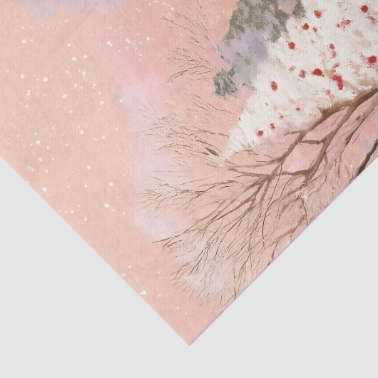 Vintage Cabin & Snowy Tree Decoupage 薄葉紙 (詳細)