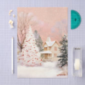 Vintage Cabin & Snowy Tree Decoupage 薄葉紙 (クラフト)