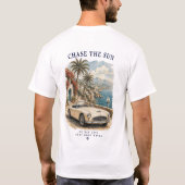 Vintage Cabrio Küstenstraße Design Tシャツ (裏面)