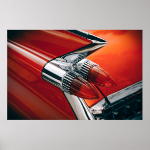 Vintage Cadillac American Made Car Tailfin Lights ポスター