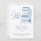 Vintage Café Bébé French Baby Shower 招待状 (正面)