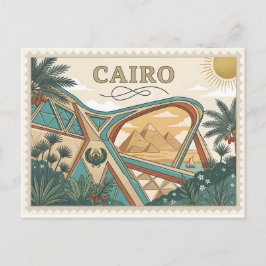 Vintage Cairo Egypt Travel Poster Art ポストカード