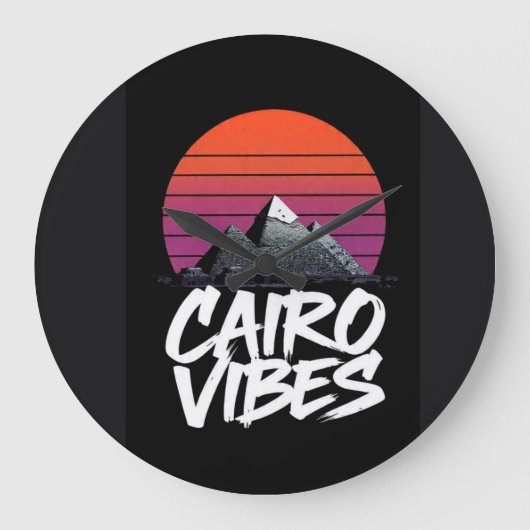 Vintage Cairo Vibes | エジプトのストリートスタイル＆旅 ラージ壁時計 (正面)