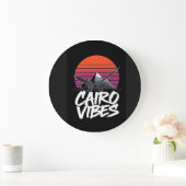 Vintage Cairo Vibes | エジプトのストリートスタイル＆旅 ラージ壁時計 (ホーム)