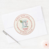 Vintage Cake Mixer Baked with love Holiday  ラウンドシール (封筒)