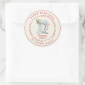 Vintage Cake Mixer Baked with love Holiday  ラウンドシール (バッグ)