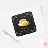 Vintage Calendula Tea Square Label スクエアシール (封筒)