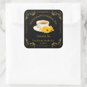 Vintage Calendula Tea Square Label スクエアシール (バッグ)