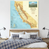 Vintage California National Parks Map Art キャンバスプリント (インサイチュ (寝室))