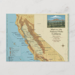 Vintage California National Parks Map Art シーズンポストカード
