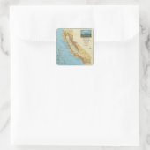 Vintage California National Parks Map Art スクエアシール (バッグ)