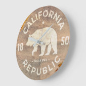 Vintage California Republic Round Wall Clock ラージ壁時計 (傾斜)