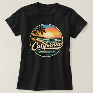 Vintage California Sunset - Retro 80s Surf Tシャツ