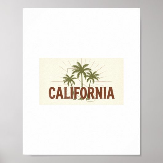 Vintage California Sweatshirt | Retro Palm Tree St ポスター (正面)