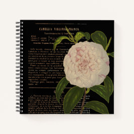 Vintage Camellia Virginia Franco ブラック ノートブック