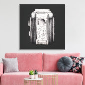 Vintage Camera Black Without wording キャンバスプリント (インサイチュ (リビング))