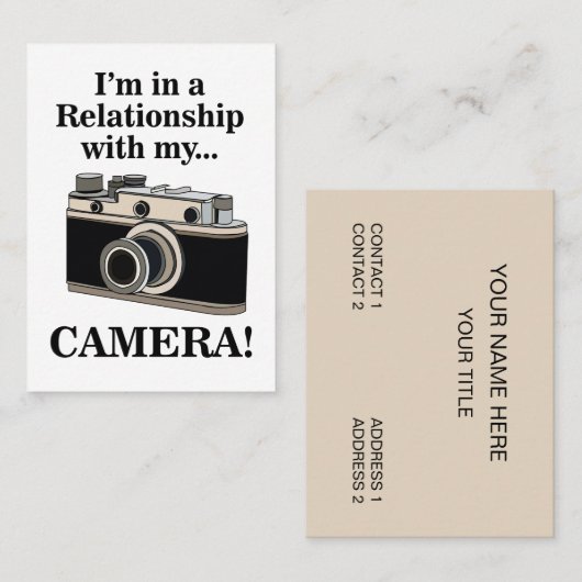 Vintage Camera Funny Photographer  名刺 (正面/裏面)