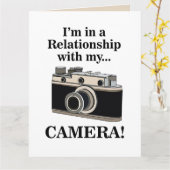 Vintage Camera Funny Photographer Birthday カード (黄色い花)
