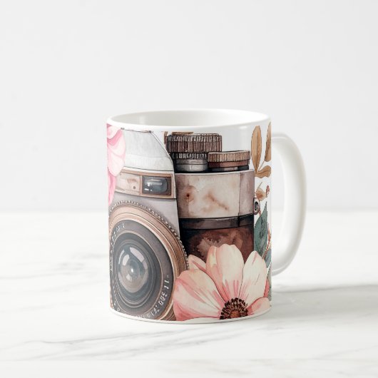 Vintage Camera Mug - Photography Lover Retro Gift コーヒーマグカップ (正面右)