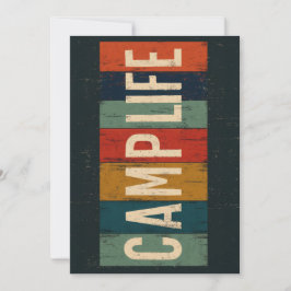 Vintage Camp Life Typography シーズンカード