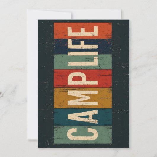 Vintage Camp Life Typography シーズンカード (正面)