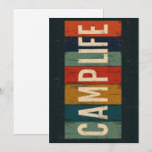 Vintage Camp Life Typography シーズンカード (正面/裏面)