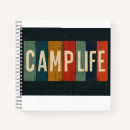 Vintage Camp Life Typography ノートブック