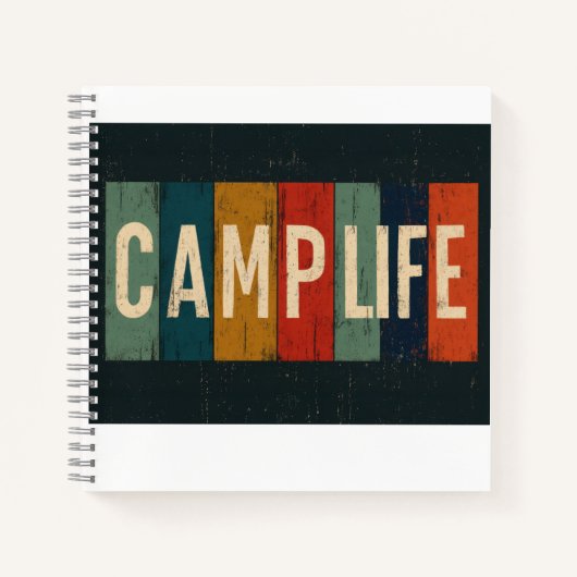 Vintage Camp Life Typography ノートブック (正面)