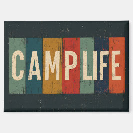 Vintage Camp Life Typography マグネット