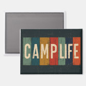 Vintage Camp Life Typography マグネット (正面/裏面)