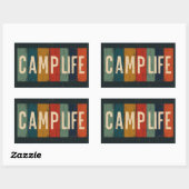 Vintage Camp Life Typography 長方形シール (シート)