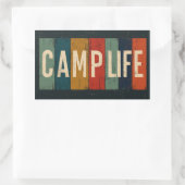 Vintage Camp Life Typography 長方形シール (バッグ)