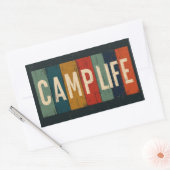 Vintage Camp Life Typography 長方形シール (封筒)