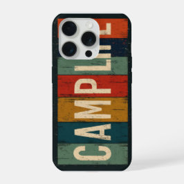 Vintage Camp Life Typography iPhone 15 Proケース