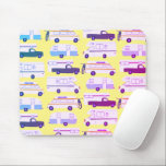 Vintage Camper Trailer RV Motorhome Vanlife Yellow マウスパッド<br><div class="desc">Check out this awesome pattern illustration of vintage camper trailers RVs and van! Customize it by adding your own text. Check my shop for more! If you buy it,  thank you! Be sure to share a pic on Instagram of it in action and tag me @shoshannahscribbles :)</div>
