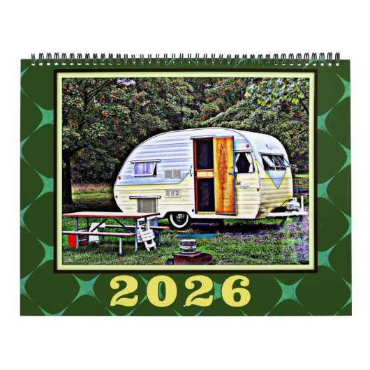Vintage Campers and Retro Caravan Travel カレンダー (カバー)